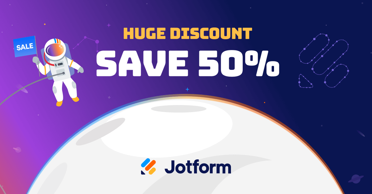 Jotform End of Year Sale. Subscribe now & save 50%