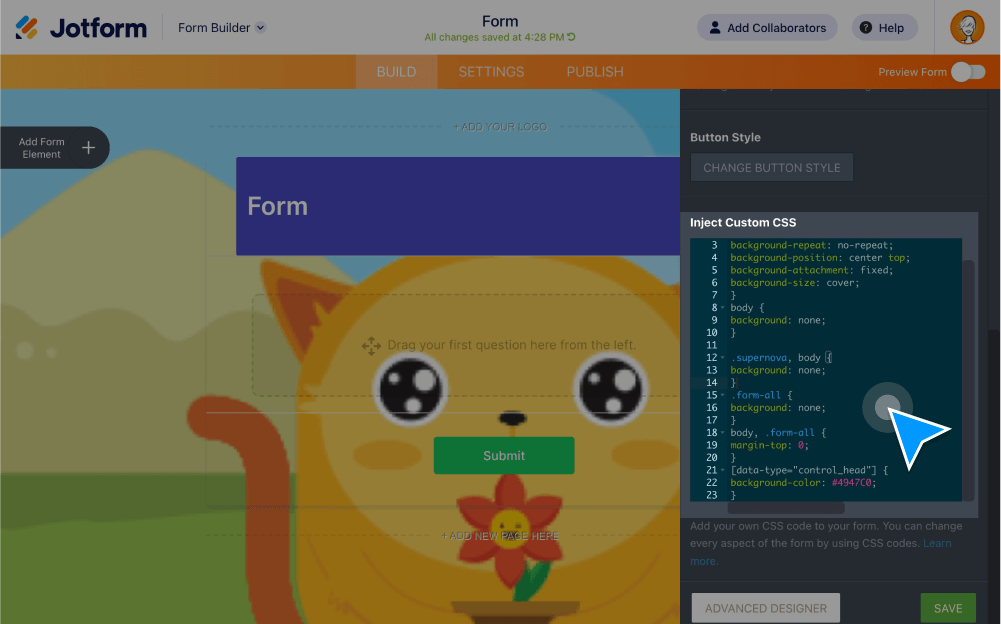 Inject Custom CSS Codes to your Form Tutorial