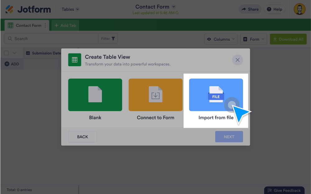 Import your Submission Data into Jotform