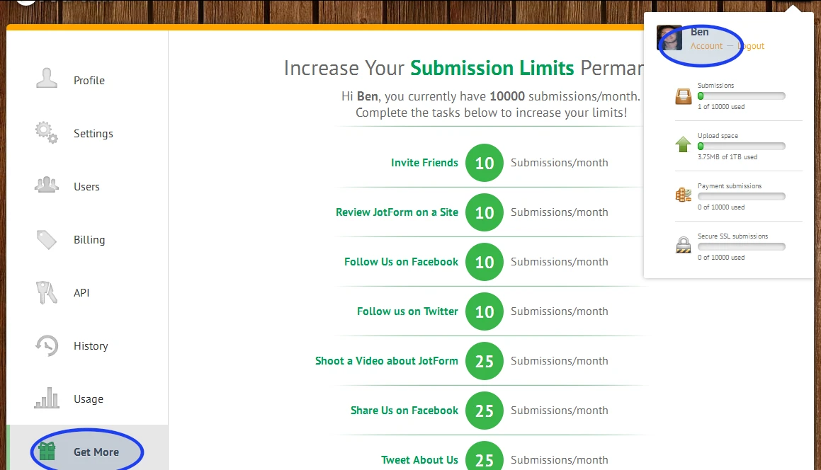 Premium account submission limits: Secure submissions Image 1 Screenshot 30