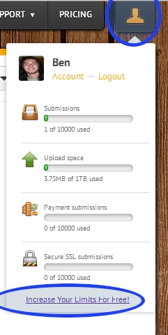 Premium account submission limits: Secure submissions Image 2 Screenshot 41
