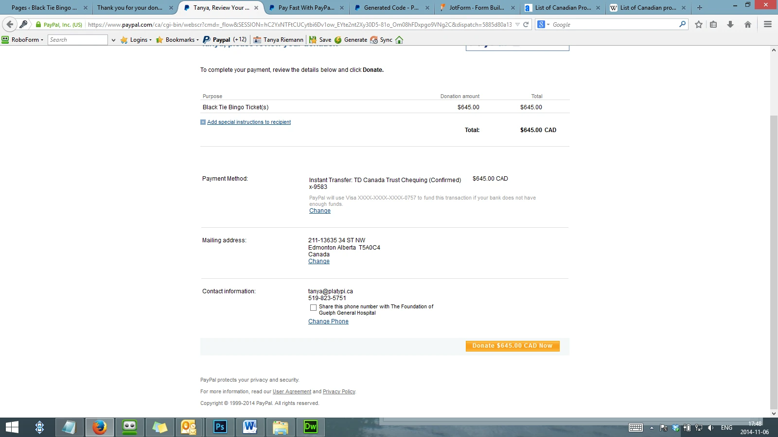 Ticket and donation form with calculations and integration to with paypal standard Image 1 Screenshot 20