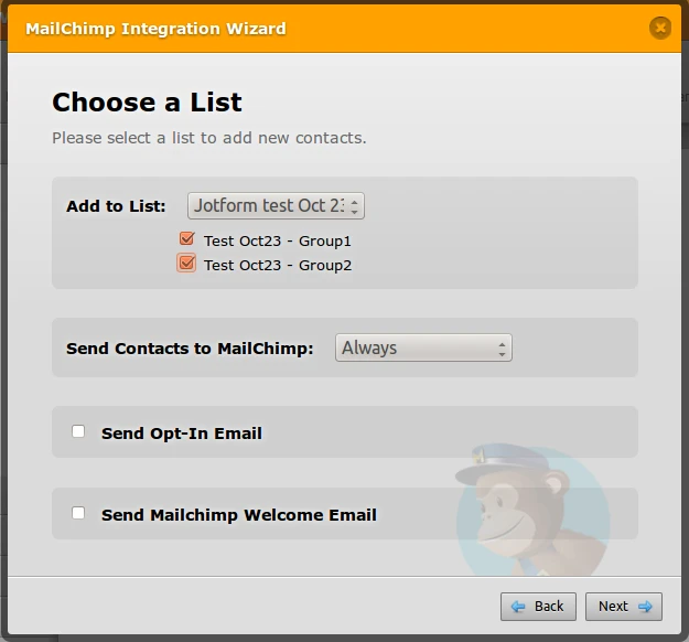 JotForm MailChimp Integration   Checkboxes not working Image 1 Screenshot 40
