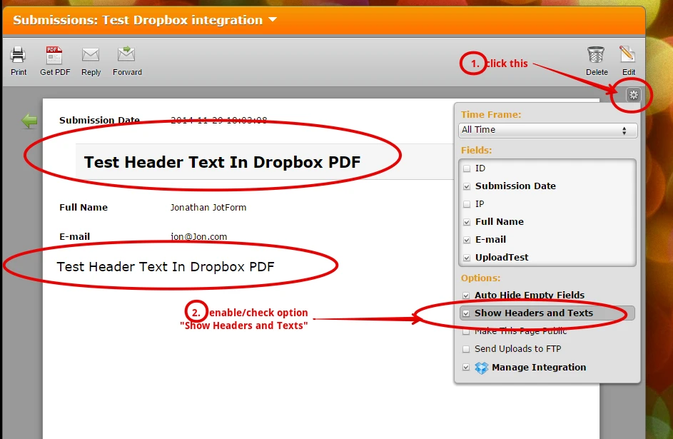 Headers and Texts Not Printing in Google/Dropbox Integrations Image 1 Screenshot 30