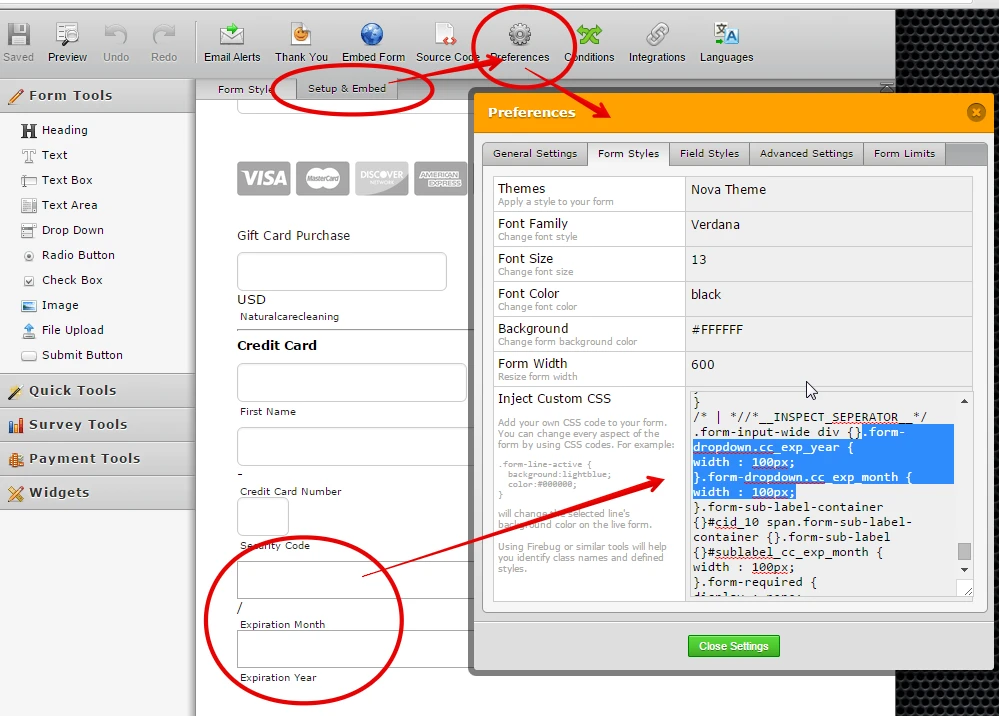 Payment tool: Credit card expiration month and year have a big width, how can I reduce it? Image 1 Screenshot 30