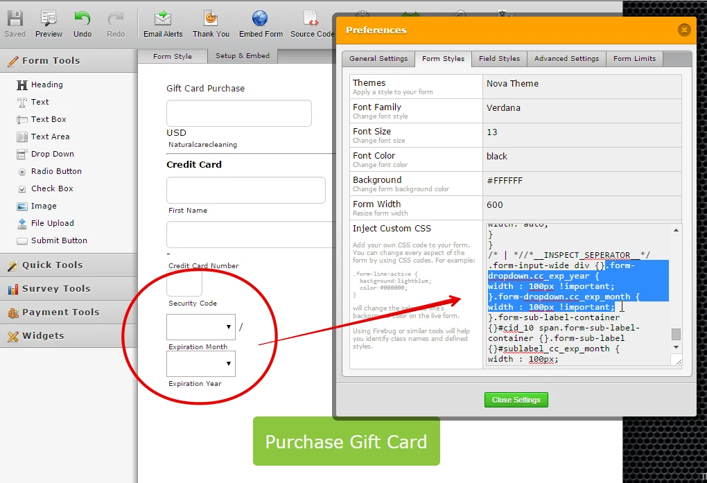 Payment tool: Credit card expiration month and year have a big width, how can I reduce it? Image 2 Screenshot 41