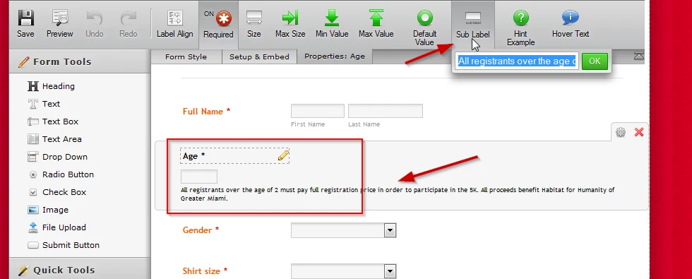 I need help Aligning Age Field and Age label on My Form Image 1 Screenshot 20