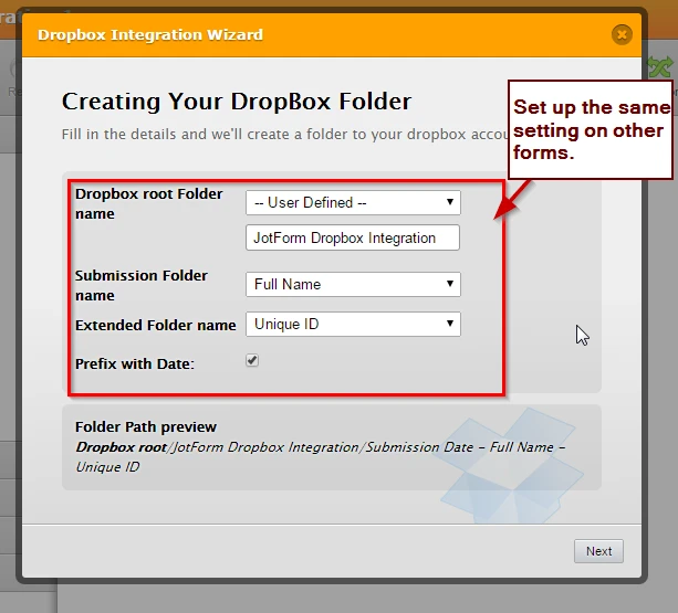 How can I get forms into a dropbox folder using a unique ID Image 3 Screenshot 72
