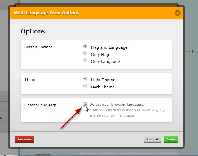 How to change the Language of the Form based from the Website where it is embedded? Image 2 Screenshot 41