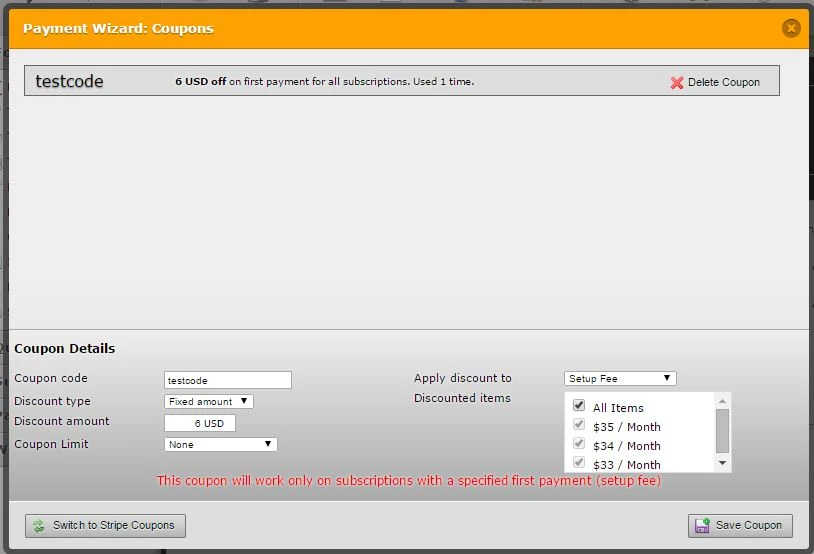 How to enable discount for the first month of subscription in payment wizard setup? Image 1 Screenshot 20