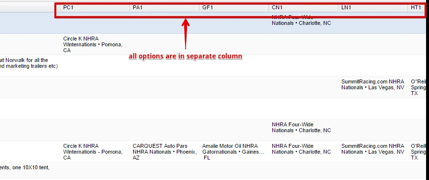 Setting radio and checkbox labels as column names and x for the selected values Image 1 Screenshot 20