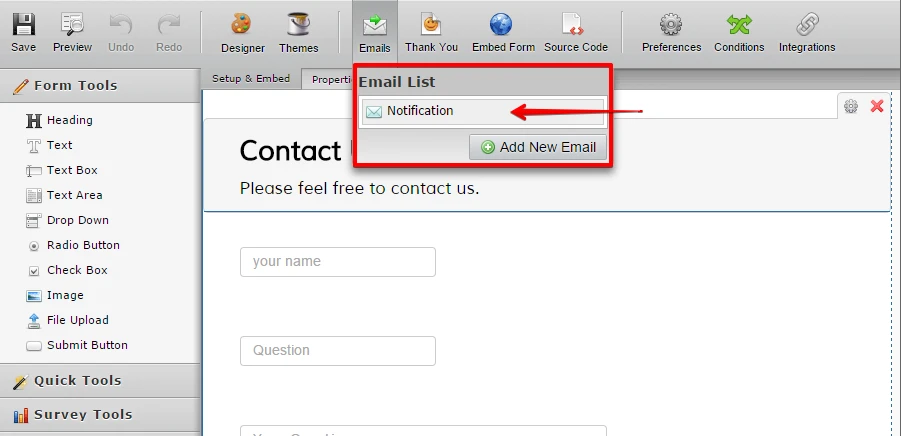 How can I set multiple emails for notifications on forms? Image 1 Screenshot 40