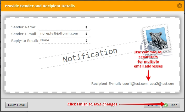 How can I set multiple emails for notifications on forms? Image 3 Screenshot 62