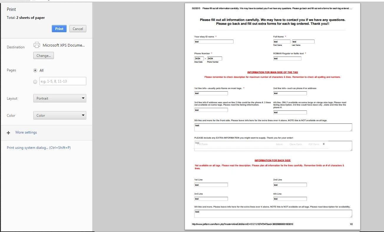 Can I Print form Submission with layout similar to the created form Image 4 Screenshot 83