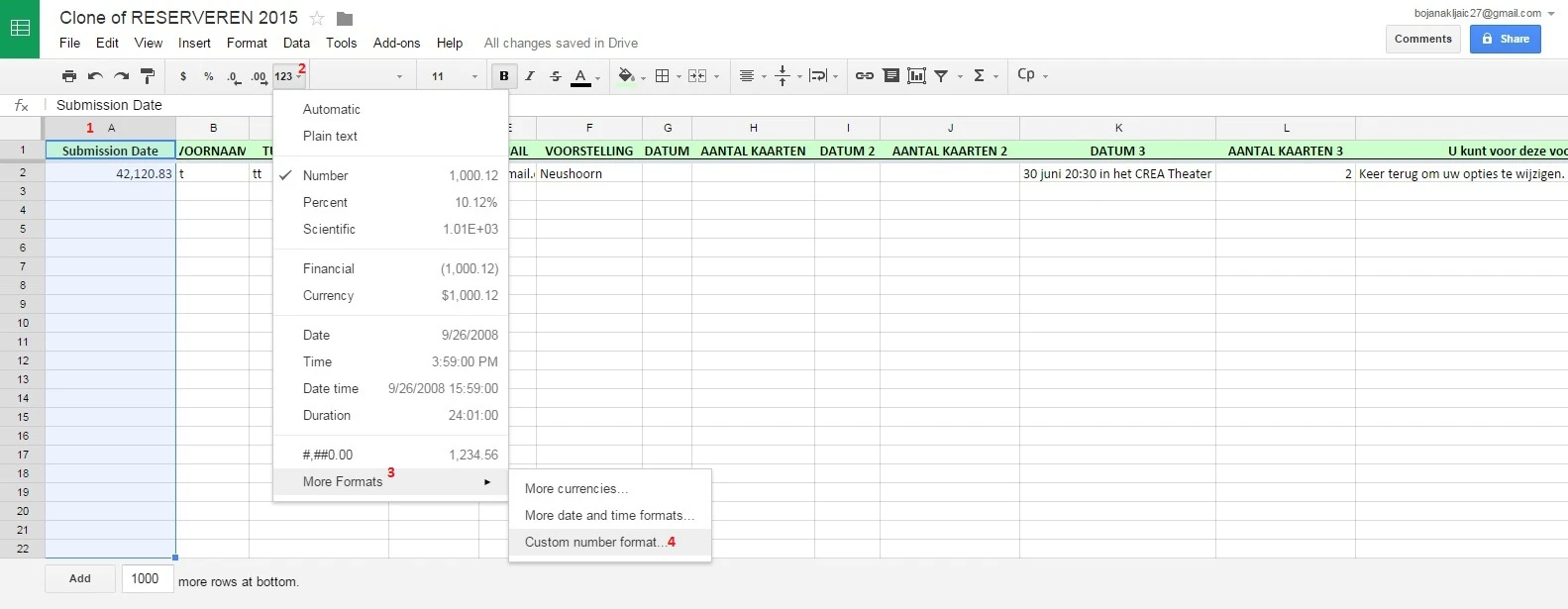 Google Spreadsheet shows faulty dates for made submissions Image 1 Screenshot 30