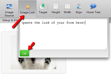 How do I create a clickable image in a status update that links back to my form? Image 6 Screenshot 125