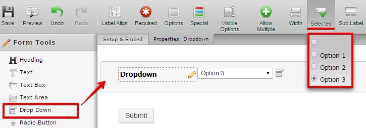 Can I make a drop down with a submit button that stays up without re freshing? Image 1 Screenshot 20