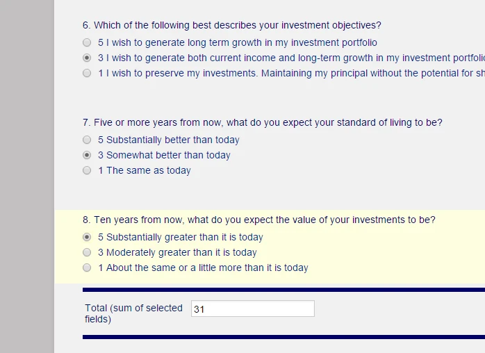 Can Jotform be used to create assessments with self scoring for questions? Image 1 Screenshot 30