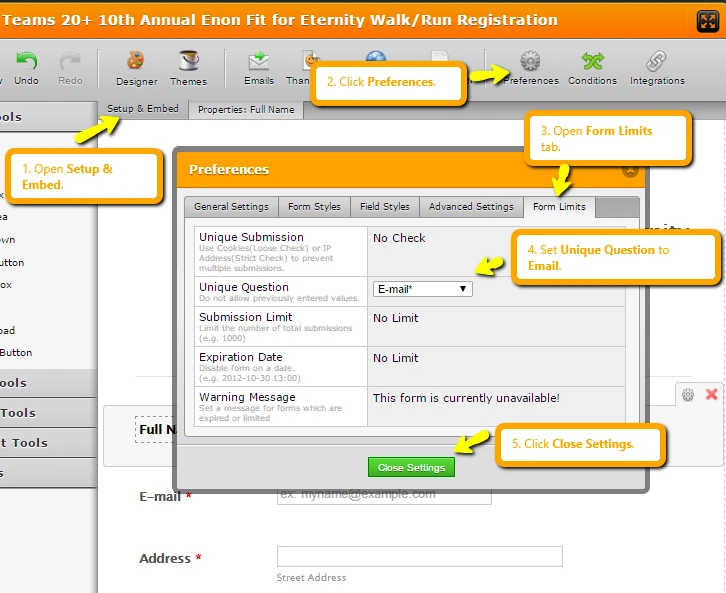how can i keep my registration form from creating duplicate regsitrations Image 1 Screenshot 20