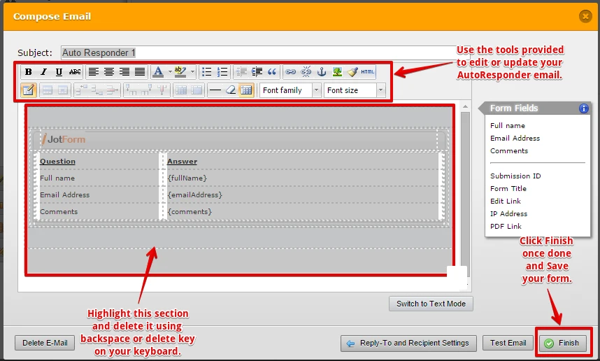 How to edit the content of the AutoResponder email? Image 2 Screenshot 41