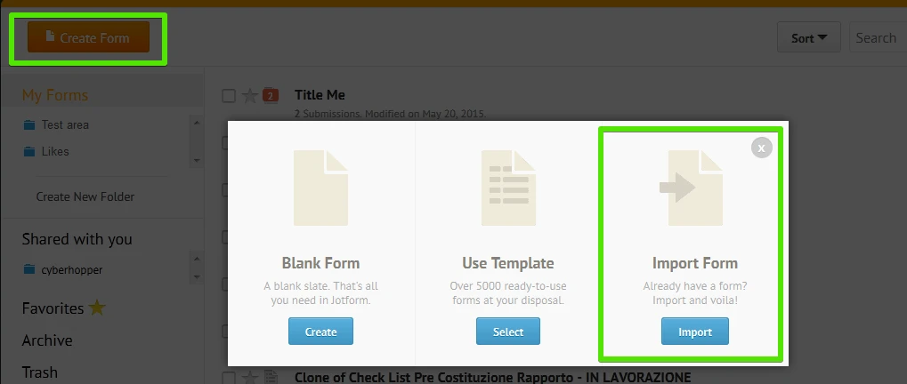 Can I import a form in my personal Jotform account to an account created by my company? Image 1 Screenshot 30