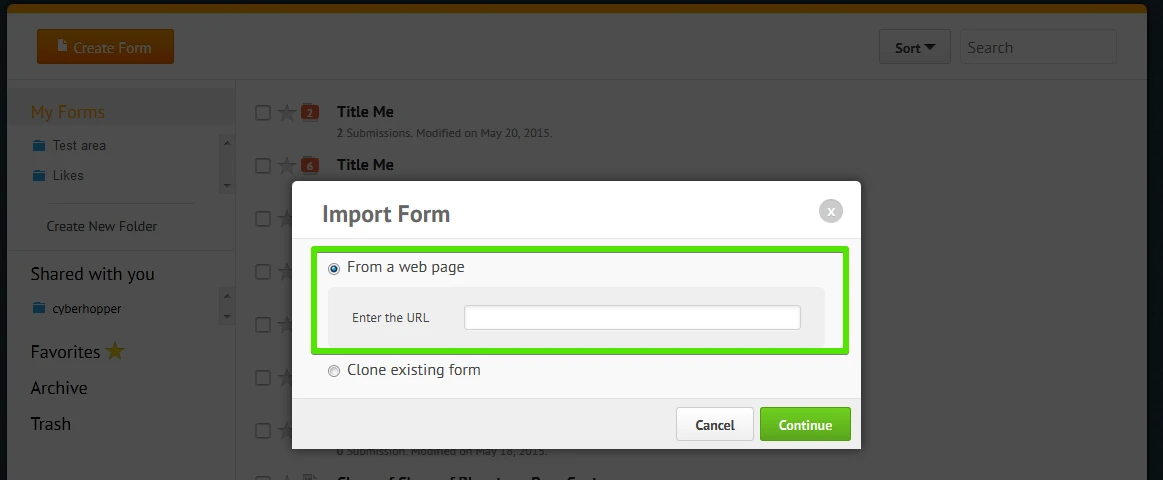Can I import a form in my personal Jotform account to an account created by my company? Image 2 Screenshot 41