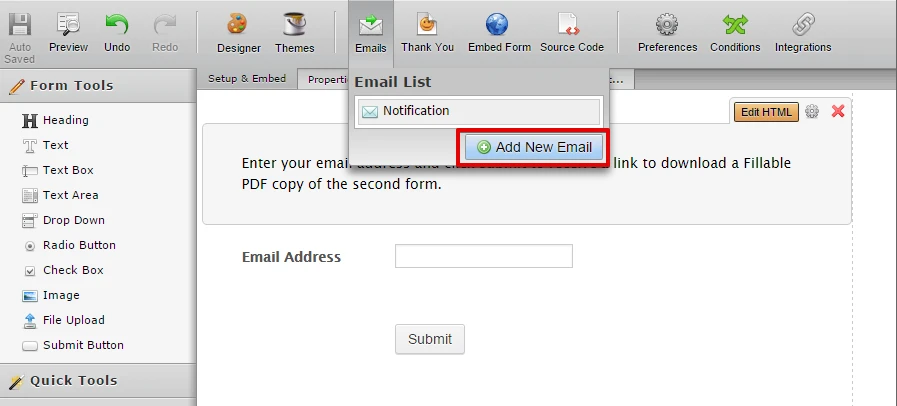 How to have option to send the Fillable PDF Form automatically Image 1 Screenshot 126