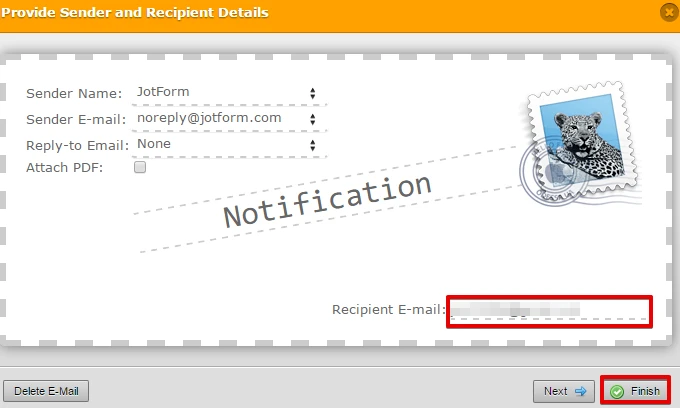 Email Notifications: Changing recipient Image 3 Screenshot 62