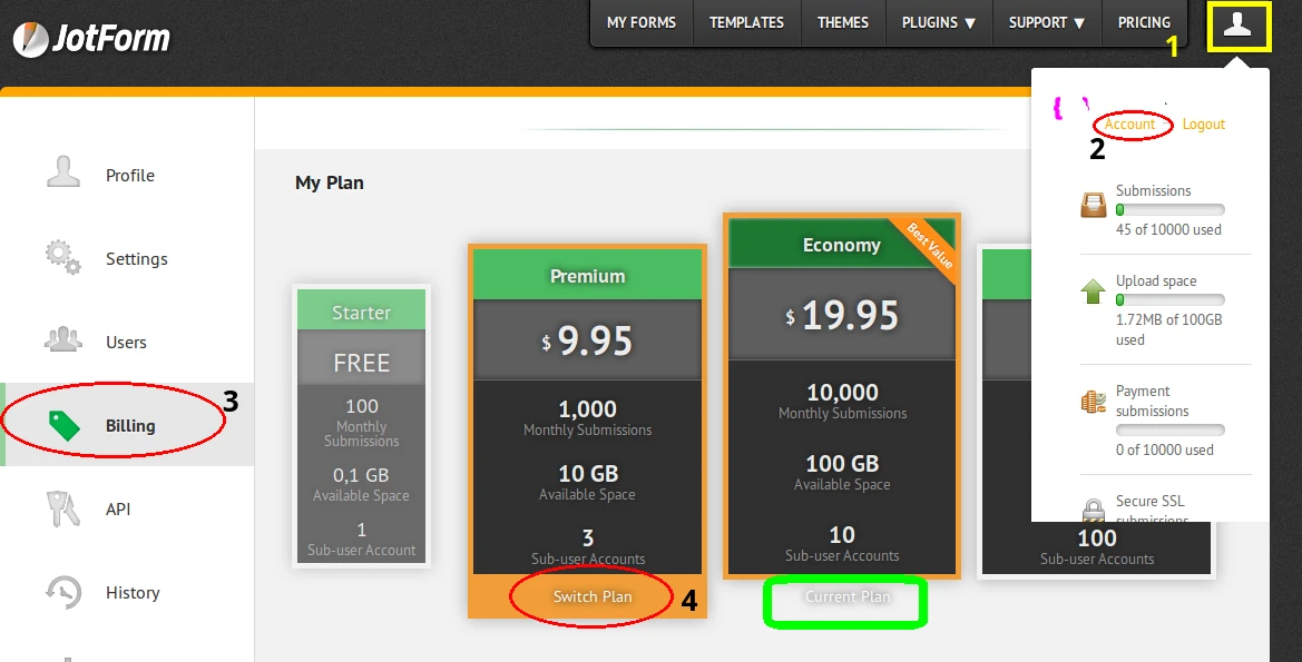 How to downgrade from Economy to Premium subscription ? Image 1 Screenshot 20
