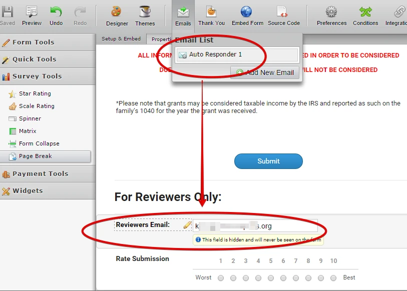 After a form is submitted, can the people reviewing the form rate it? Image 1 Screenshot 20