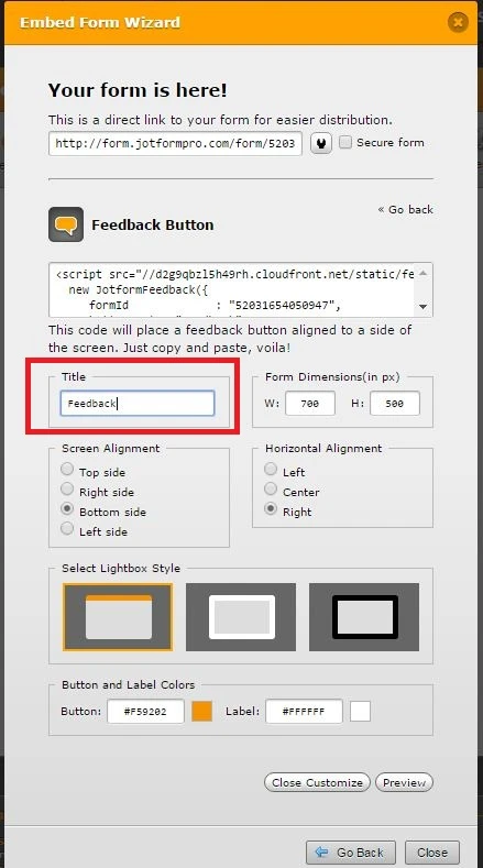 How to remove Feedback title? Image 2 Screenshot 41