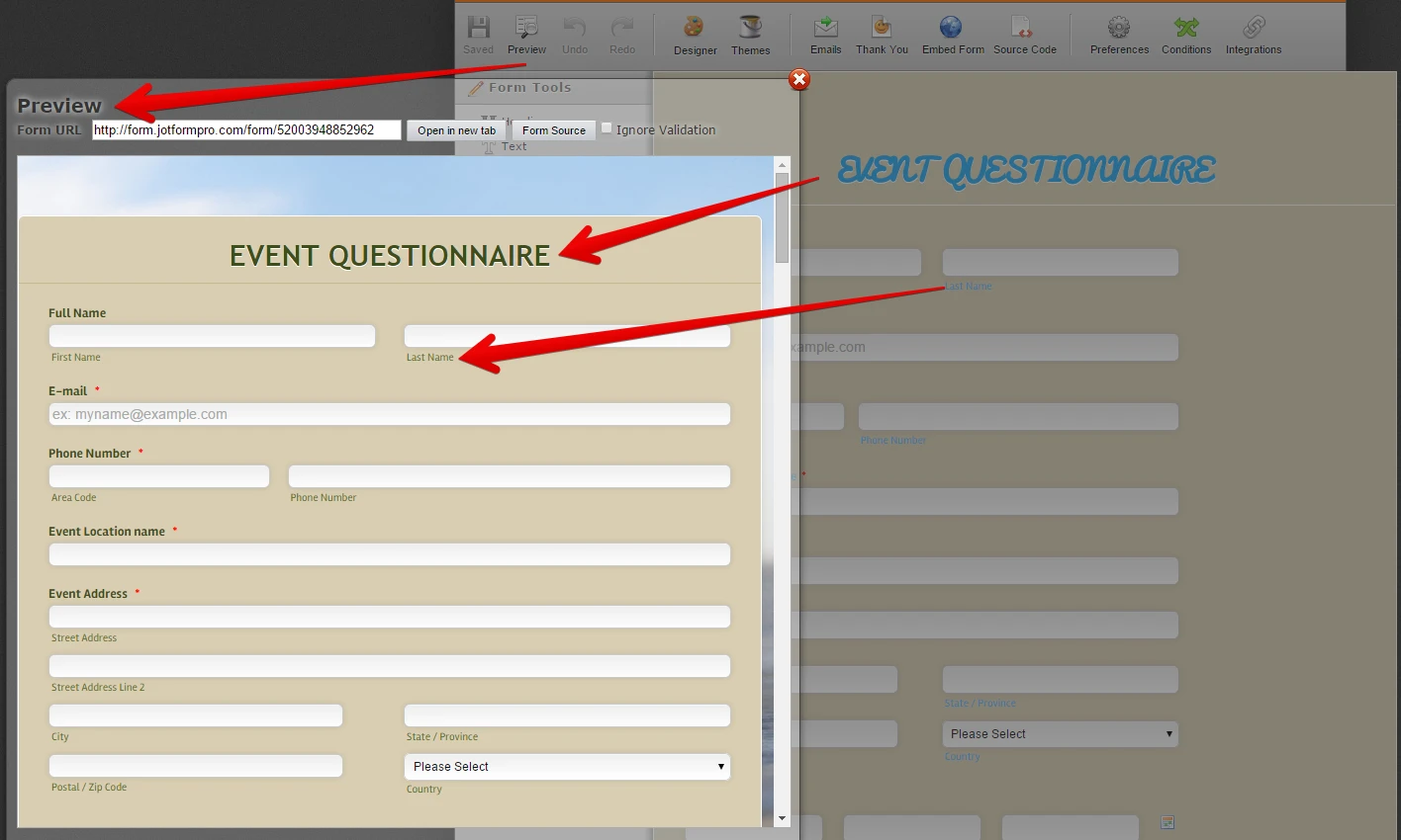 I had changed the colors & other things on my form but when I review, it shows the old layout & colors?  Image 1 Screenshot 40