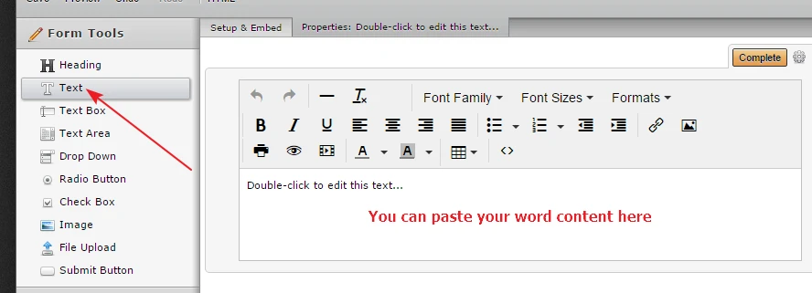 how do i copy and paste a word document into my form? Image 1 Screenshot 20