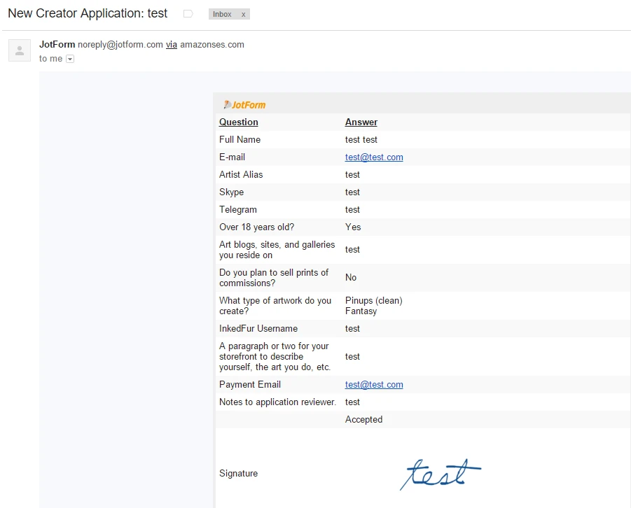 Signatures not showing on Email notifications and PDF copy of submissions Image 3 Screenshot 132