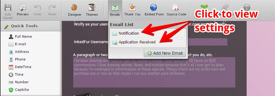 Signatures not showing on Email notifications and PDF copy of submissions Image 4 Screenshot 143