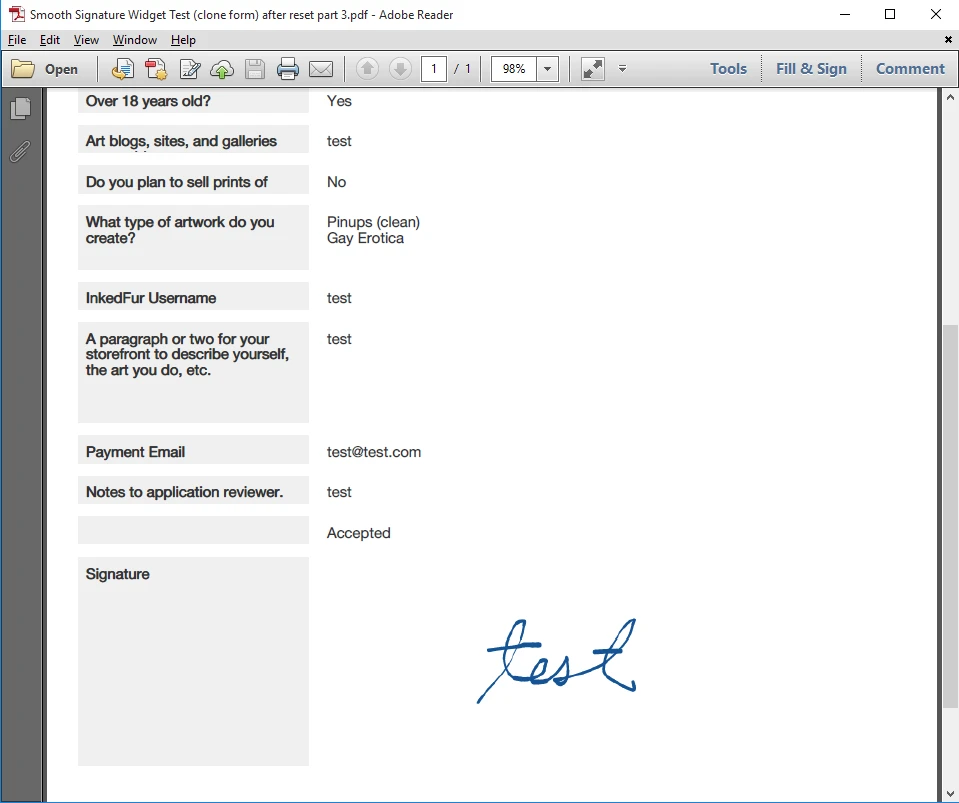 Signatures not showing on Email notifications and PDF copy of submissions Image 10 Screenshot 209