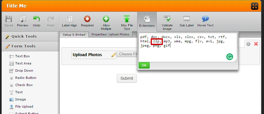 Is it possible to upload a folder of photos on the File Upload field? Image 2 Screenshot 61