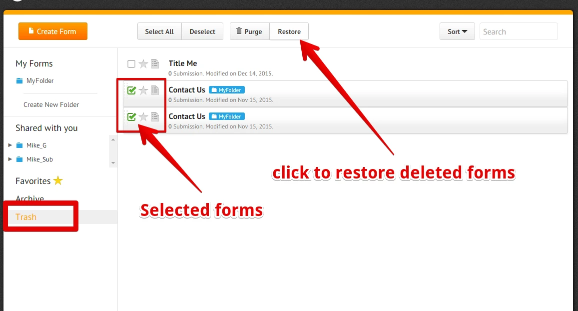 How to restore deleted forms Image 2 Screenshot 41