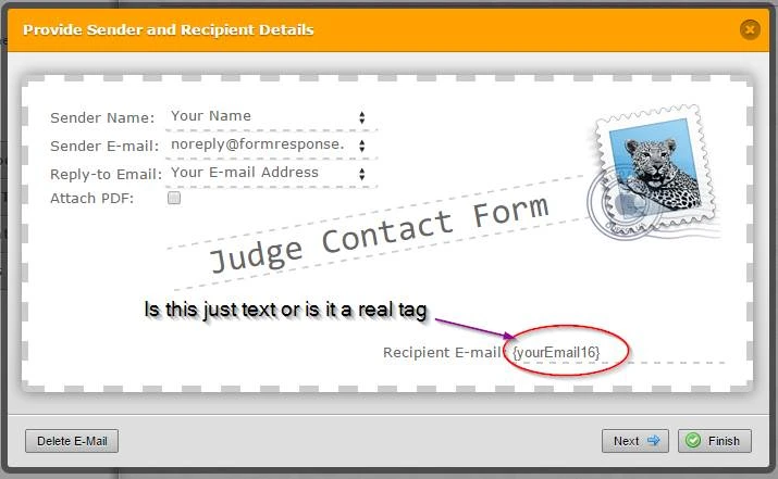Recipient E mail options   Can I use Field Name tags   RESOLVED Image 1 Screenshot 20