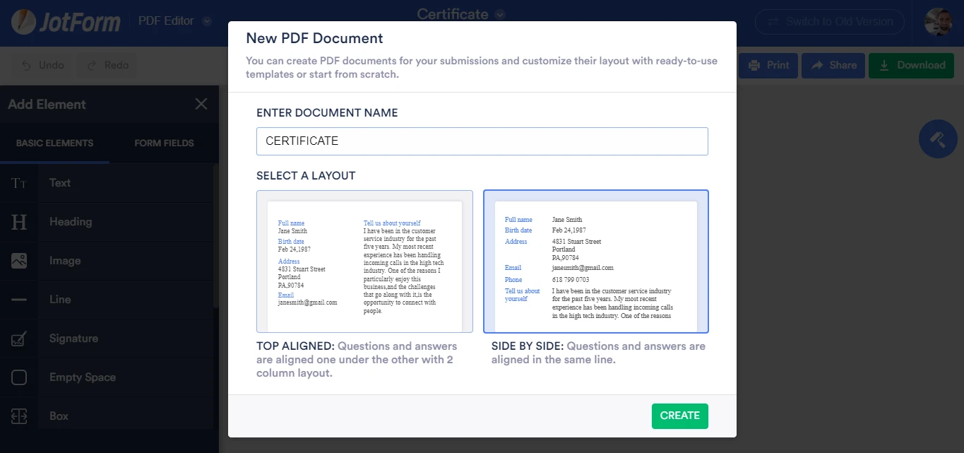 How can I add a certificate to my form Image 21