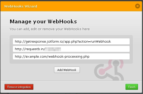 What URL to provide in the Webhooks integration Image 1 Screenshot 20