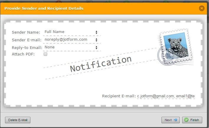 Can I show the list of internal notification recipients within a notification email? Image 1 Screenshot 30