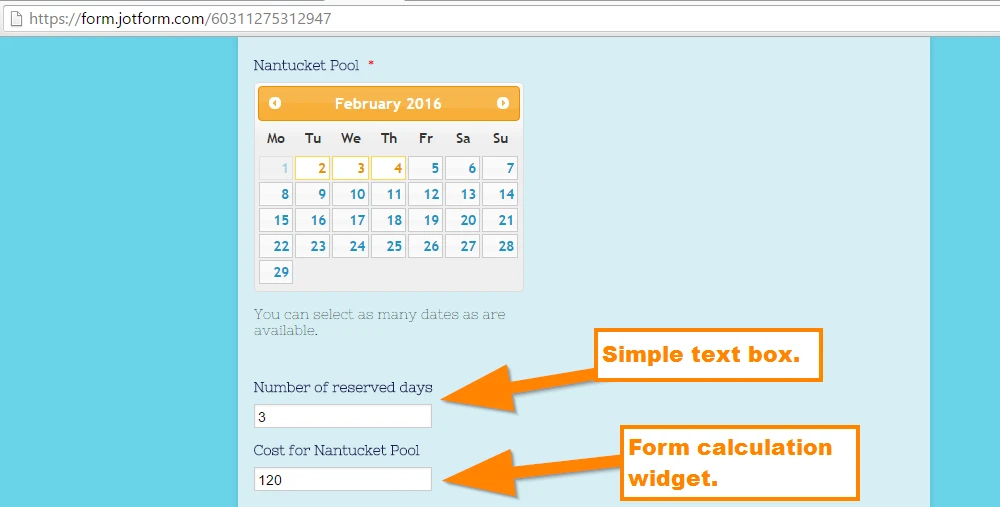 Calculate Total Due based on Date Reservation Widget Image 1 Screenshot 20