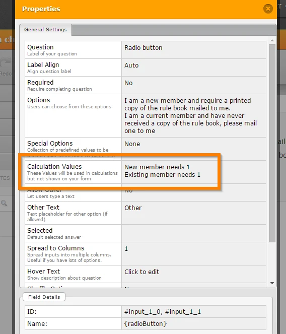 Adding alternative   option values   for checkbox and radios to be used in emails instead of their labels shown on the form Image 1 Screenshot 40