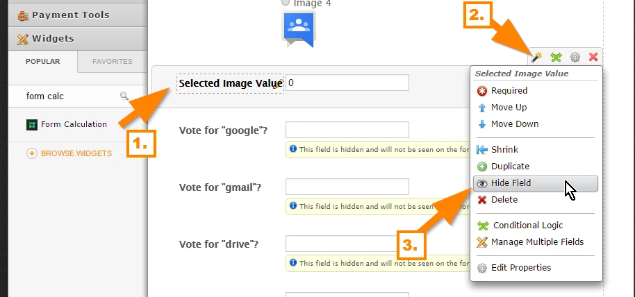 How do I create a voting style form Image 3 Screenshot 122