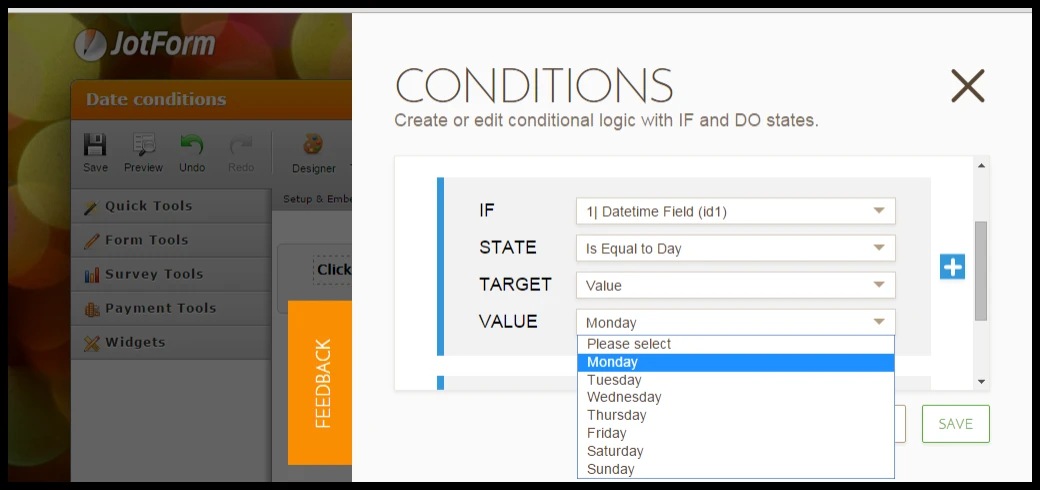 Conditional Logic : How to set a condition based on a day of the week ?  Image 1 Screenshot 20