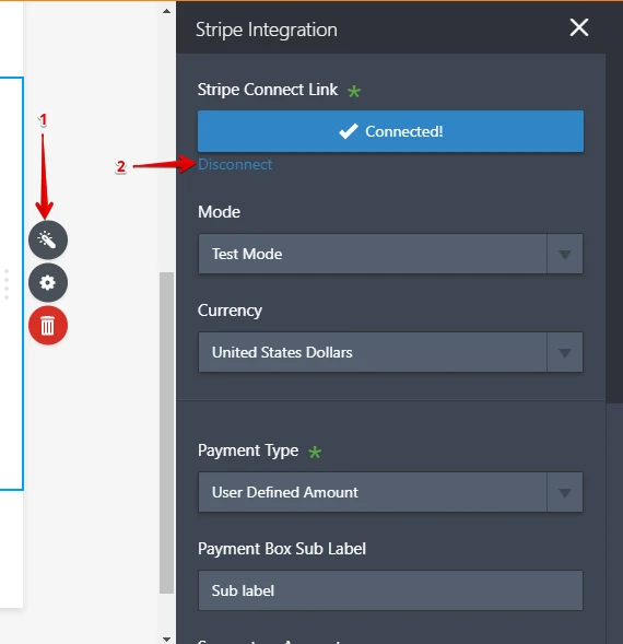 Is it possible to have the Stripe integration with 2 accounts?  Image 10