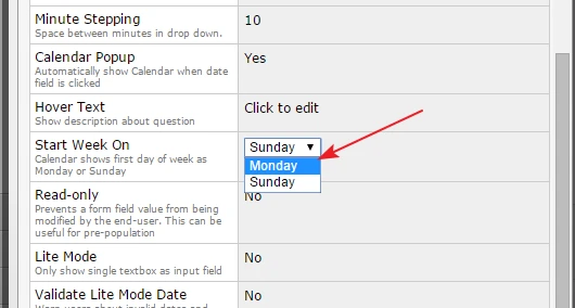 Is it possible to present the date picker starting with Montag not with Sonntag as in Germany usual? Image 2 Screenshot 41