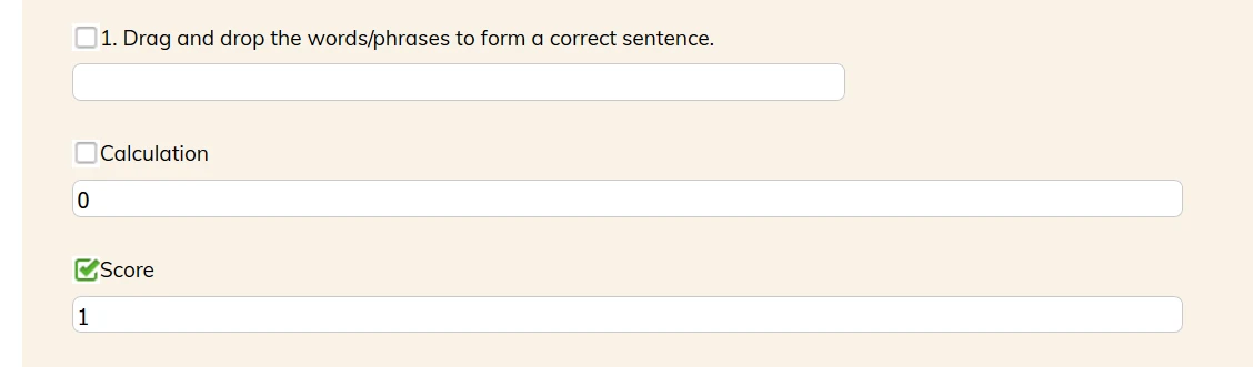 How can I provide corrections in text/image other than ticks, when using the quiz form?  Image 10