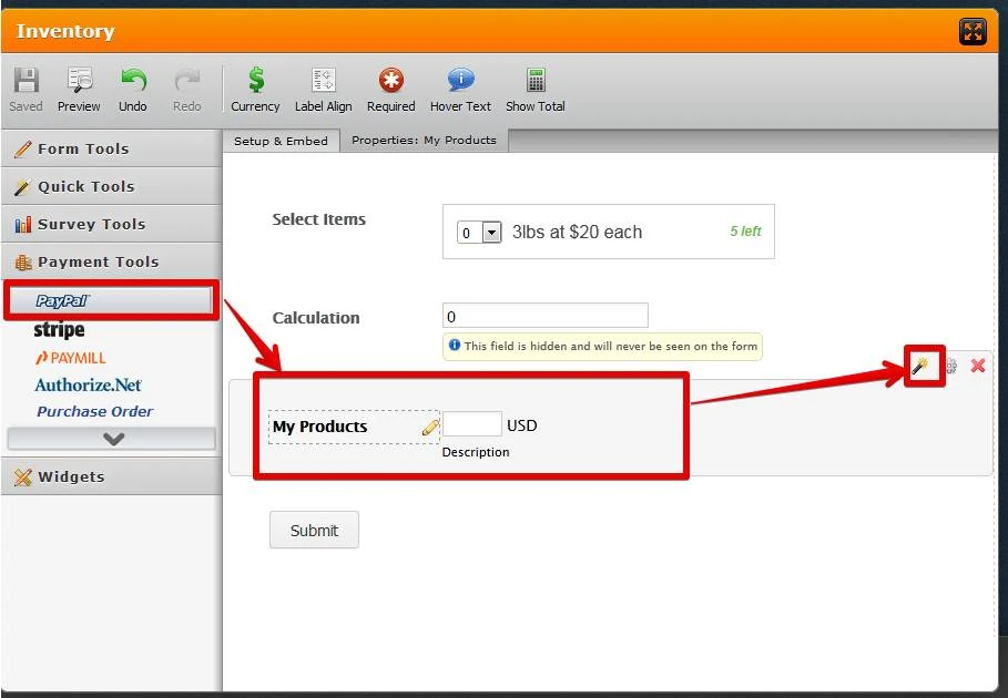 Passing value from inventory widget to payment processing tool Image 3 Screenshot 82
